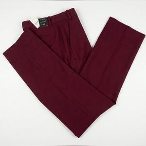 J. Crew Preppy 10 Minimalist Career Stretch Slimming Midrise Burgundy Pants New
